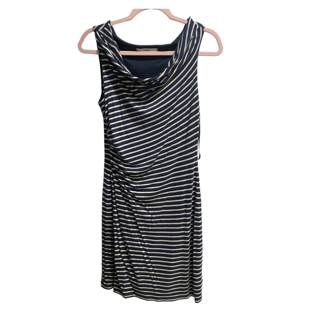Ann Taylor‎ Loft Blue/Tan Striped Sleeveless Dress, size Medium